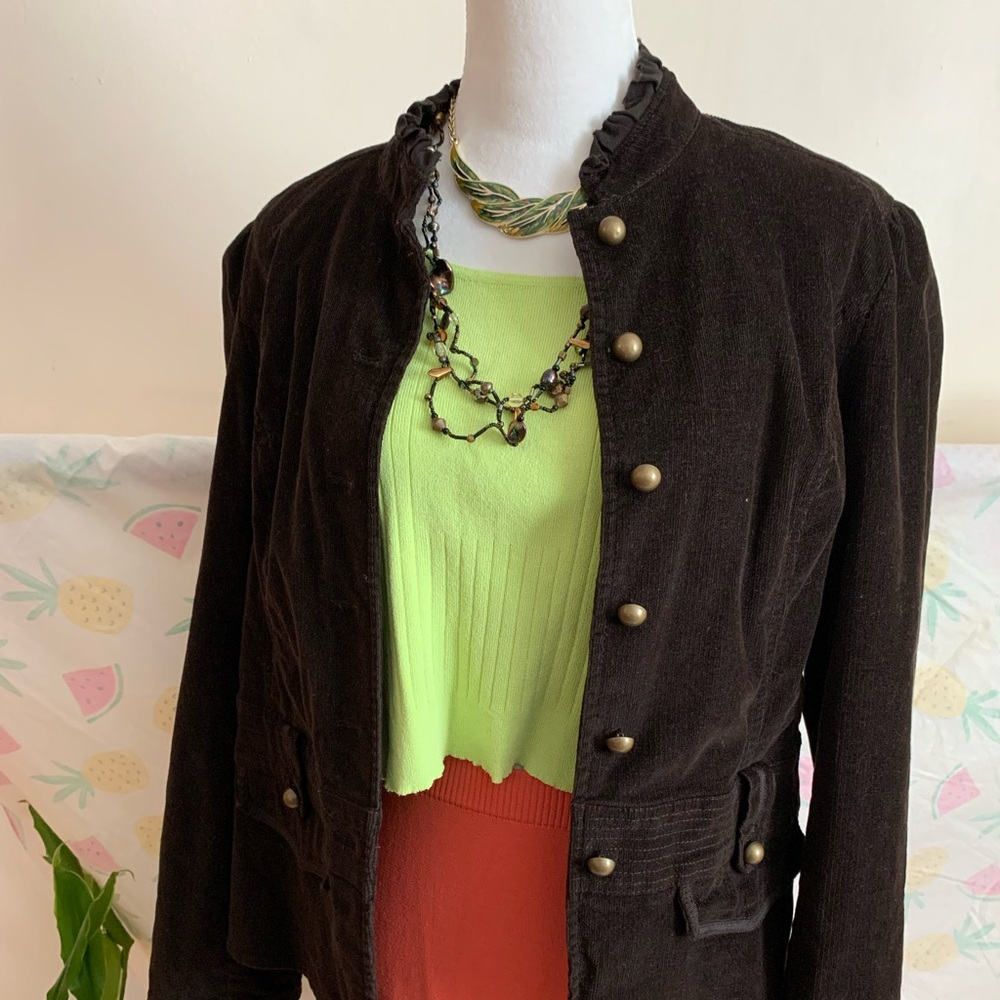 Corduroy military style brown jacquet size Medium